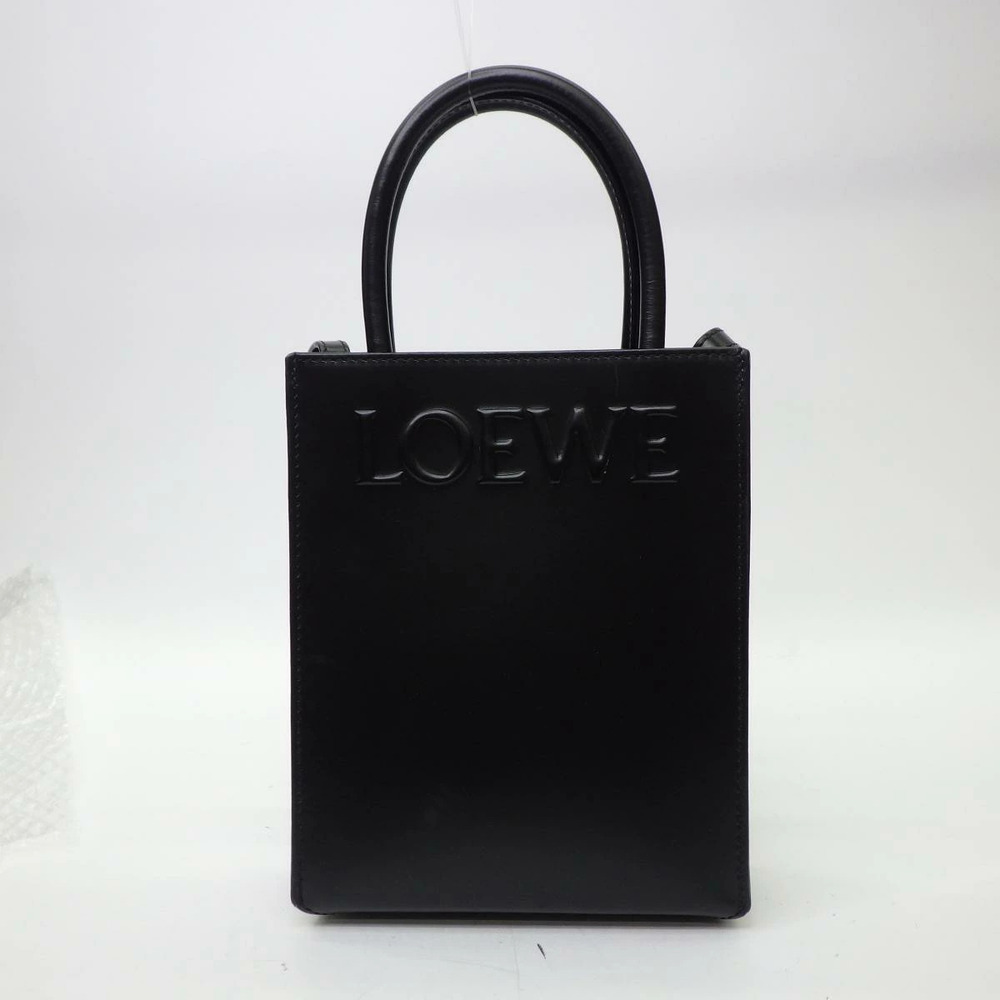 LOEWE Tote Handbag Shoulder Bag Leather Black